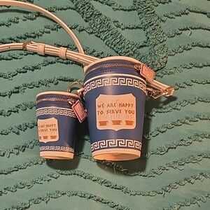 Kate Spade Blue and White Coffee Cup Bag Set